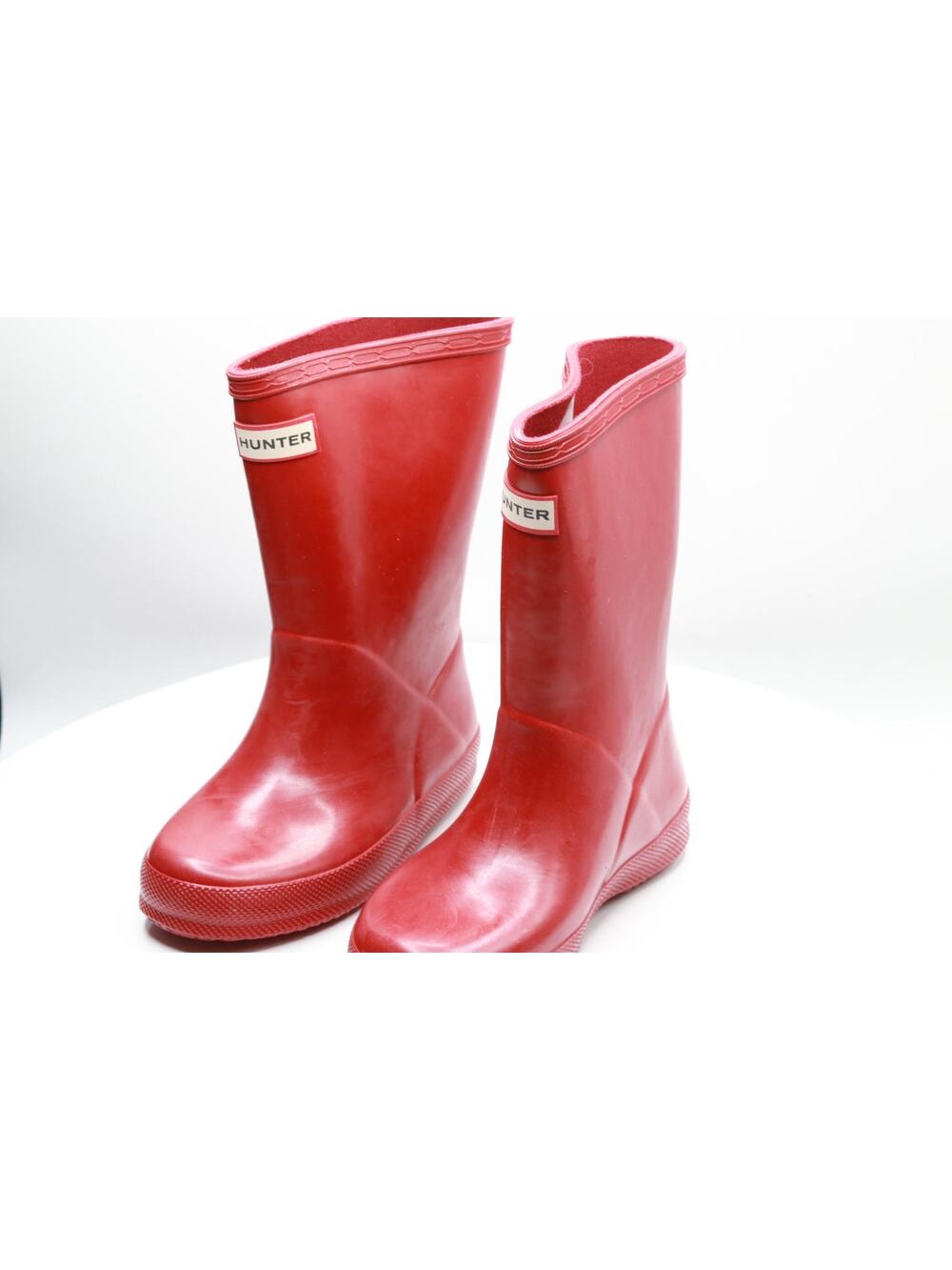 HUNTER LITTLE KIDS ORIGINAL FIRST CLASSIC GLOSS RAIN BOOT, MILITARY RED, 10